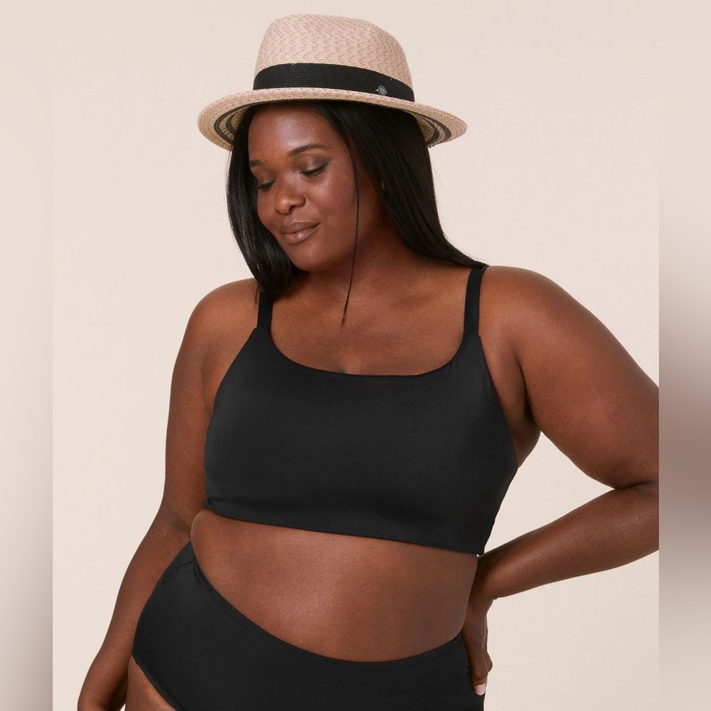 NWT $62 Andie Maui Black Bikini Top Supportive Longline XL